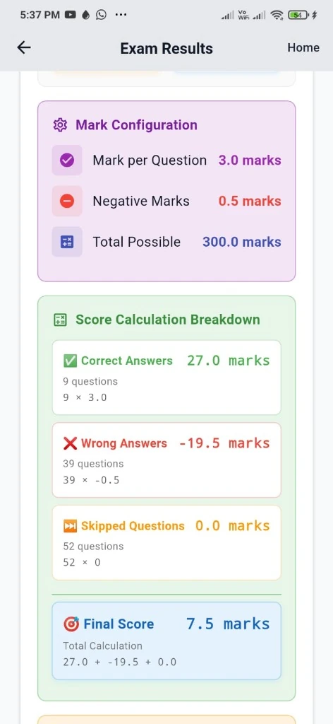 3. Mark Analysis - Negative Marking 3. Mark Analysis